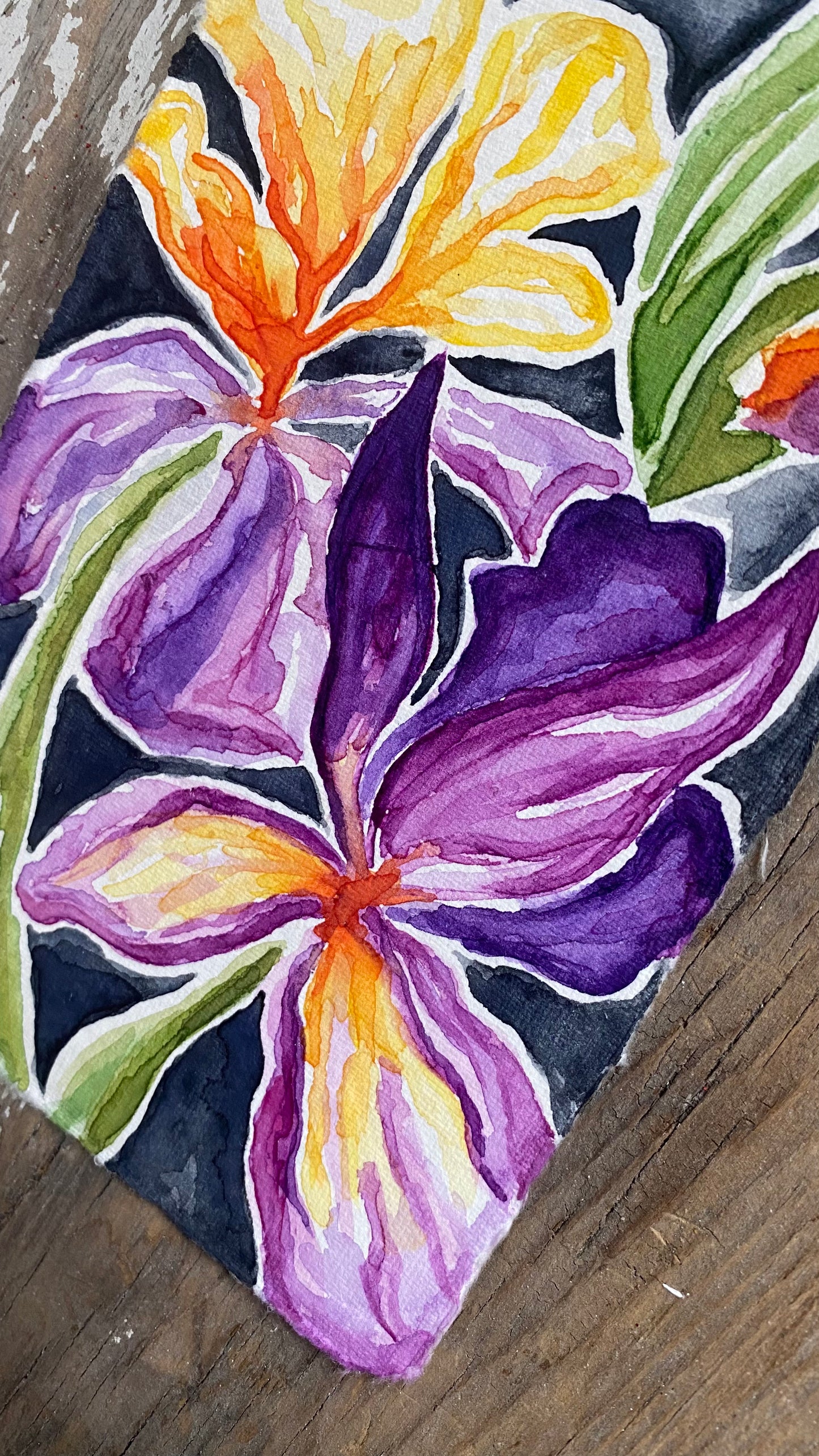 Vibrant Iris - Original Watercolor Painting