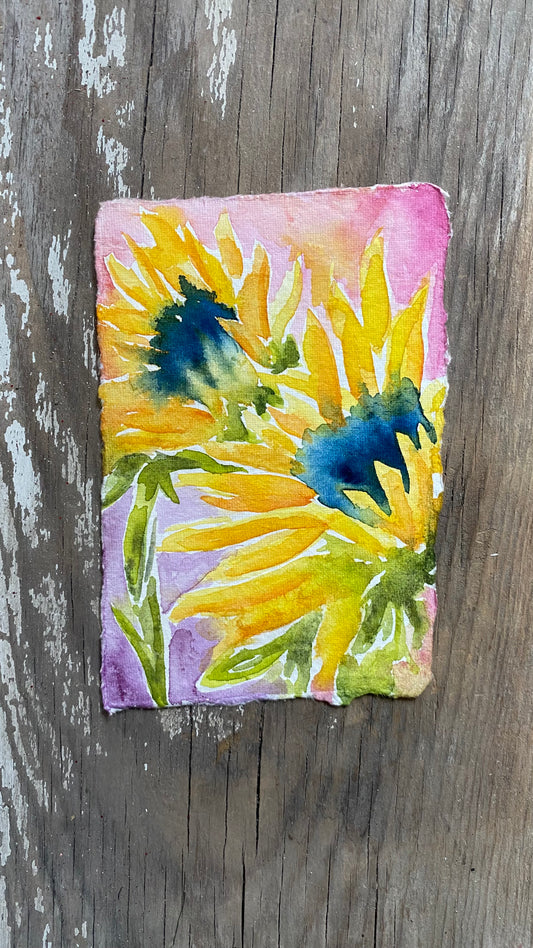 Sunflowers - Original Watercolor Painting